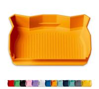 Glassboard Studio CraftCatcher (Set of 3) Craft Cleanup & Sorting Tray - Edge-Scoop Workspace Organizer for Sweeping Scraps, Beads & Diamond Painting - Tangerine Orange