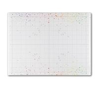 GLASSBOARD STUDIO Glass Craft Mat - Magnetic, Heat & Scratch Resistant - For Crafting, Cutting, Painting, Mixed Media Artwork - Grid Lines, Non-Slip Rubber Feet (Color Burst 13.5”L x 18”W)