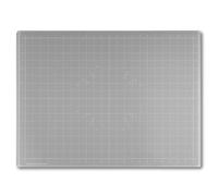 GLASSBOARD STUDIO Glass Craft Mat - Magnetic, Heat & Scratch Resistant - For Crafting, Cutting, Painting, Mixed Media Artwork - Grid Lines, Non-Slip Rubber Feet (Gray 18"L x 24"W)