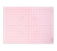 GLASSBOARD STUDIO Glass Craft Mat - Magnetic, Heat & Scratch Resistant - For Crafting, Cutting, Painting, Mixed Media Artwork - Grid Lines, Non-Slip Rubber Feet (Blush 13.5"L x18"W)
