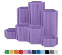 Glassboard Studio Hexaflex Organizer Set - Pen and Pencil Holder for Desk, Versatile Hexagon Design, Adjustable Dividers, 12 Color Options - Desk and Office Organization (Periwinkle Purple)