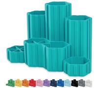 Glassboard Studio Hexaflex Organizer Set - Pen and Pencil Holder for Desk, Versatile Hexagon Design, Adjustable Dividers, 12 Color Options - Desk and Office Organization (Seaside Teal)