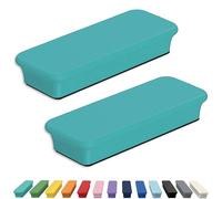 Glassboard Studio Mega Magnets - Neodymium - Heavy Duty, Colorful, Ergonomic, Ideal for Crafting, Quilting, and as Magnetic Knife Holders (2, Seaside Teal Bar)