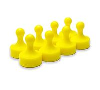 GLASSBOARD STUDIO Powerful Neodymium Magnets, Pawn-Shaped - Strong Fridge/Refrigerator and Whiteboard Magnet, Ideal for Office, Kitchen, Crafts - Rare Earth, Heavy Duty (8, Yellow)