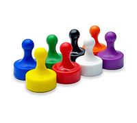 GLASSBOARD STUDIO Powerful Neodymium Magnets, Pawn-Shaped - Strong Fridge/Refrigerator and Whiteboard Magnet, Ideal for Office, Kitchen, Crafts - Rare Earth, Heavy Duty (8, Multi-Color)