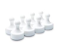 GLASSBOARD STUDIO Powerful Neodymium Magnets, Pawn-Shaped - Strong Fridge/Refrigerator and Whiteboard Magnet, Ideal for Office, Kitchen, Crafts - Rare Earth, Heavy Duty (8, White)