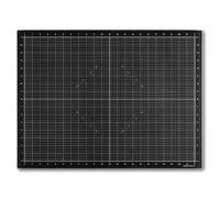 GLASSBOARD STUDIO Rich Black Glass Craft Mat (18x24in) - Magnetic, Heat & Scratch Resistant, Stain-Proof for Crafting, Cutting, Painting, Mixed Media Artwork - Grid & Angle Lines, Non-Slip Rubber Feet