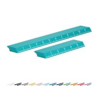 Glassboard Studio Ruler Set - 6 inch & 12 inch with Strong Neodymium Magnets - Perfect for Crafting, Magnetic Glass Craft Mats, White Boards, Lockers - Hands-Free Sewing & Quilting (Seaside Teal)