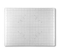 GLASSBOARD Studio True White Glass Craft Mat (13.5x18in) - Magnetic, Heat & Scratch Resistant, Stain-Proof for Crafting, Cutting, Painting, Mixed Media Artwork - Grid & Angle Lines, Non-Slip Feet