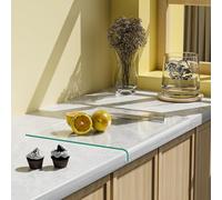 GlassCuisine Toughened Glass Chopping Board with Lip, Heat & Scratch Resistant Non-Slip Kitchen Worktop Saver, 43x33.5cm, Food-Safe, Dishwasher Safe & Easy to Clean