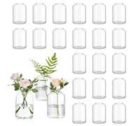 Glasseam Glass Bud Vases for Centerpieces: Clear Small Flower Vase Decor Bulk Set of 24 Simple Modern Decorative Vases for Flowers Mini Candle Vase Wedding Centerpiece for Dining Table Decorations