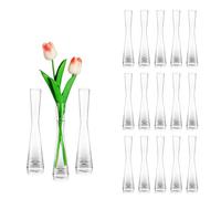 Glasseam Glass Vase Set for Table Centrepieces: 18 Simple Clear Vase Glass for Wedding Party Table Decoration Home Living Room - Handmade Flower Vase Modern Vases Decoration for Flowers Plants Rose