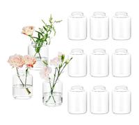 Glasseam Glass Vases for Table Decor: 12 Pcs Clear Small Vase Set for Wedding Centrepieces Home Living Room Kitchen Bedroom Dining Tables Decorations - Modern Bud Vases for Flowers Plants