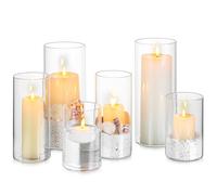 Glasseam Hurricane Glass Candle Holder: Set of 6 Thickened Large Candle Holders for Pillar Candles Floating Cylinder Vase for Flowers Home Decor Wedding Centrepieces Table