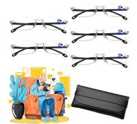 Glasses, Auto Focus Glasses, Anti Blue Light Glasses Intelligent Dual Focus for Women/Men (5pcs,+4)