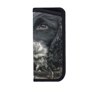 Glasses Case,Anti-Scratch Spectacles Sleeve Portable Eyewear Case Sunglasses Case, English Cocker Spaniel Large Curly Ears Black