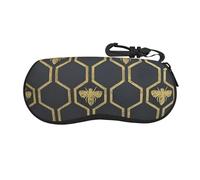 Glasses Case Gold Bumble Bee Honey Sunglasses Case For Men And Women - Zipper Portable Spectacle Cases With Clip