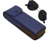 Glasses Case - Portable Sunglasses Case with Soft Glasses, Slim Reading Glasses Sleeve, Anti Scratch Sunglasses Case, PU Leather Glasses Case, Pr Cover, Sapphire, riferimento alla descrizione