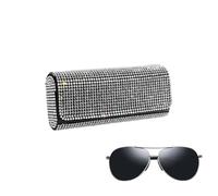 Glasses Case with Hard - Sparkly Crystal Glasses Holder Sunglasses Case | Anti-fall Sunglasses Case and Glasses Holder for Adult Glasses, White, Siehe Beschreibung