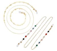 Glasses Chain for Women, 2 Pieces Strap Holder Around the Neck Women's Sun Reading Glasses Chain Hanger Face Mask Lanyard Necklace