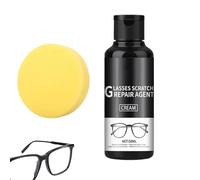Glasses Cleaner Spray - 50ml Glasses Cleaner, Eyeglass Scratch Remover for Lenses, Gentle with Sponge | Portable Eye Glass Scratch Remover for Yellowing Peeling Cracks Missing Corners, Home School O