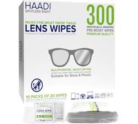 Glasses Cleaner Wipes 300 Individually Wrapped Lens Wipes Multipurpose Suitable for Spectacle Lenses, Cameras, Binoculars, Mirrors, Screens, Optical and Electronic Devices