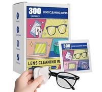 Glasses Cleaner Wipes 300 Individually Wrapped - Streak-Free Lens Wipes for Eyeglasses, Screens & Optical Devices
