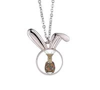 Glasses Deer Animal Artistic Effect Colourful Rabbit Necklace Pendant Bunny Animal Jewelry Gift