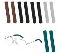 Glasses Ear Cushions, 10 Pcs Glasses Arm Covers, Soft Cotton Ear Pads for Glasses, Glasses Ear Grips, Anti Slip Glasses Grips for Sunglasses,Reading Glasses(Black, Brown, Gray, Green)