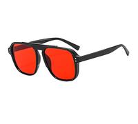 Glasses Gifts Sunglasses Fashion Classic Round Frame Sunglasses Foldable (Red, One Size)