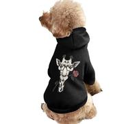 Glasses Giraffe Bite Rose Dog Hoodie Shirts Pet Clothes for Small Puppy Cat Costume 2XL