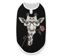 Glasses Giraffe Bite Rose Dog Shirt Pet Clothes Summer T-Shirts Sleeveless Tank Top for Small Puppy Cat