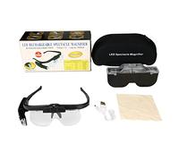 Glasses Head Magnifier Glasses With LED Lights And Detachable Lenses 1.5X 2X 2.5X 3.5X 4.0X 4.5X For Reading