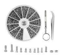 Glasses kit 1000 pcs Mini Screws and Nuts Eyeglass Tool Kit with Screwdriver and Tweezer Assorted Screws Repair Tool Kit Set for Glasses Eyeglasses Sunglasses Spectacle Watches Repair
