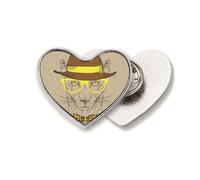 Glasses Leopard Handsome Art Deco Fashion Heart Metal Pin Brooch Clip Love