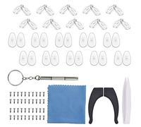 Glasses Nose Pads,YMWALK 10 Pairs Air Chamber Nose Pads Silicone And 10 Pairs Anti-Slip Eyeglass Nose Pads Eyeglass Repair Kit with Micro Screw Screwdriver Tweezers for Eyeglass Sunglasses (20 Pairs)
