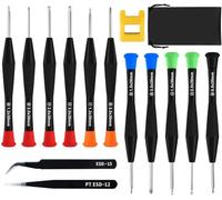 Glasses Screwdriver, 11 PCS Small Screwdriver Set for Spectacle PS4 Watch Jewellers with 2PCS Tweezers, Magnetizer and Storage Bag
