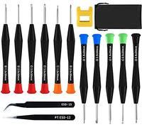 Glasses Screwdriver, 11 PCS Small Screwdriver Set for Spectacle PS4 Watch Jewellers with 2PCS Tweezers, Magnetizer and Storage Bag