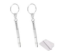 Glasses Screwdriver 2 PCS Multifunction Mini Repair Tool, 3-in-1 Keychain Kit, Portable Fixing Tool for Sunglasses and Watch Maintenance(with Eyeglasses Cloth)