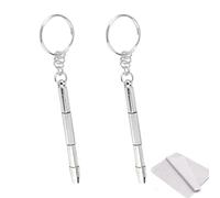 Glasses Screwdriver Repair kit 2 PCS Multifunction Mini Repair Tool, 3-in-1 Keychain Kit, Portable Fixing Tool for Sunglasses and Watch Maintenance(with Eyeglasses Cloth)