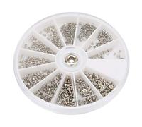 Glasses Screws, 600pcs Round Box M1.0 M1.2 M1.4 M1.6 Stainless Steel Cross Screw Cross Flat Head for Maintenance of Glasses, Screw for Eyeglass