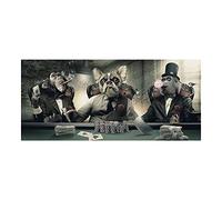 Glasses Smoking Monkey Gambling Art Canvas Posters Music Hip Hop Animal Painting and Prints Modern Wall Pictures Home Decoration (Color : A, Size : 60x120cm no Frame)
