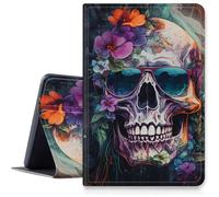 Glasses Sugar Skull Case for iPad Pro 13 inch M4 2024, Shockproof PU Leather Folding Adjustable Stand Case with Auto Sleep/Wake for 13" iPad Pro M4 2024