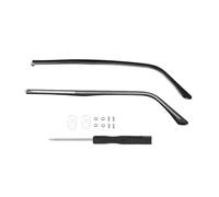 Glasses Temples 1 Pair Metal Eyeglasses Temple Arm Detachable Replacement Leg,Eyewear Spectacle Repair Accessories(B-Black)