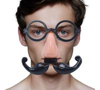 Glasses with Nose and Mustache,Glasses Adults Funny Nose with Mustache - Novelty Eyewear Prank Props for Gentleman Cosplay for Masquerade, Stage