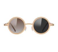 Glasses with UV protection, polarised round glasses with integrated ND filter, ergonomic design for guides, fishing, outdoor activities and life in the city, comfort and style, Gold Frame