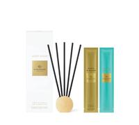 Glasshouse Fragrances Kyoto in Bloom & Lost in Amalfi Scent Scene Duo, Refillable Liquidless Diffuser + 10 Stems, Perfume Scented Home Decor, Camellia & Lotus + Sea Scent