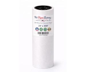 Glassine Paper 24" x 300' Premium Acid-Free Neutral pH. Archival Safe, Translucent, Grease-and Moisture-Resistant. Protect Artwork, Photos, documents, and Safe Food Wrapping. The Paper Factory LLC