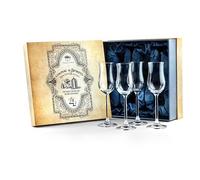 GLASSIQUE CADEAU Cognac Brandy, Tequila and Spirit Snifter Glasses | Set of 4 | 120 ml Tasting Tulip Copitas for Sipping Armagnac, Madeira, After Dinner Drink | Stemmed Nosing Sniffers for Liquor