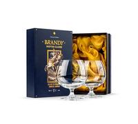 GLASSIQUE CADEAU Large 620 ml Crystal Brandy and Cognac Snifter Glasses | Set of 2 | Short Stem Giant Sniffer Bowls | Drinking and Tasting Glassware for Armagnac